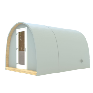 Schooner silver grey large garden Pod with white anthracite door
